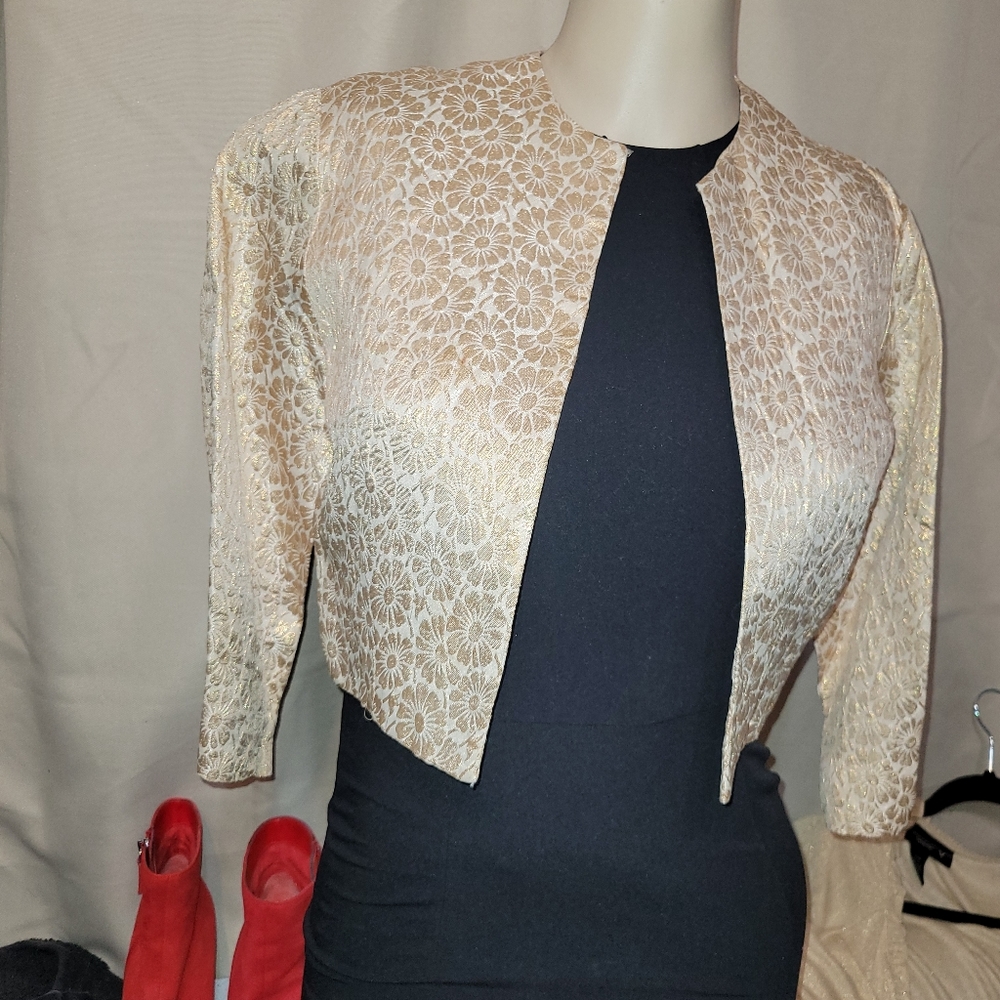 Gold cropped jacket